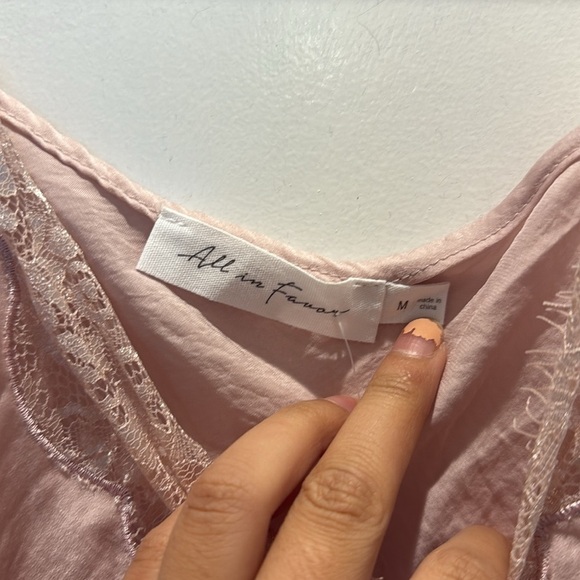 All in Favor Blush Lace Cami - Picture 2 of 3